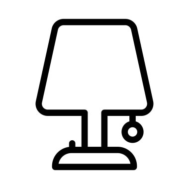 Masa lambası düz simgesi beyaz arka plan, vektör, illüstrasyon izole