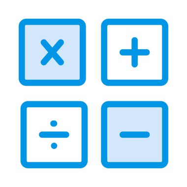 hesap makinesi düz simgesi beyaz arka plan, vektör, illüstrasyon izole