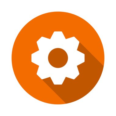 düz simgesi izole beyaz arka plan, vektör, illüstrasyon, ayarı kavramı üzerinde dişli 