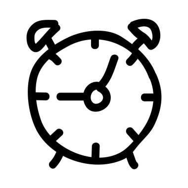 çalar saat düz simgesi beyaz arka plan, vektör, illüstrasyon izole