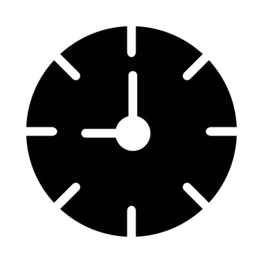 Beyaz arka plan, vektör, illüstrasyon izole saat düz simgesi