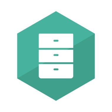 çekmeceler düz simgesi beyaz arka plan, vektör, illüstrasyon izole