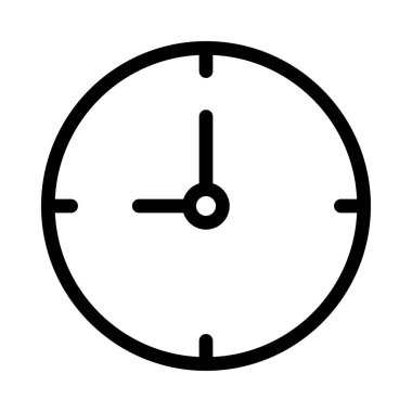 Beyaz arka plan, vektör, illüstrasyon izole saat düz simgesi