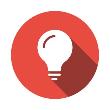 ampul düz simgesi izole beyaz arka plan, vektör, illüstrasyon, fikir kavramı 