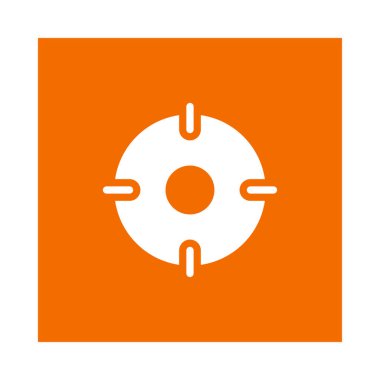 hedef düz simgesi beyaz arka plan, vektör, illüstrasyon izole