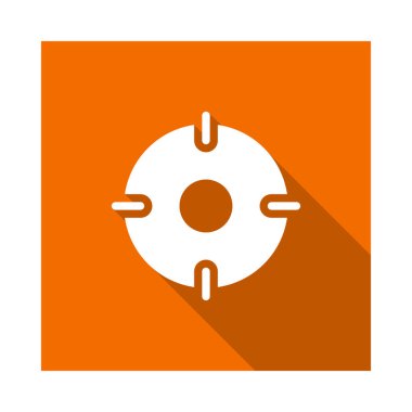 hedef düz simgesi beyaz arka plan, vektör, illüstrasyon izole