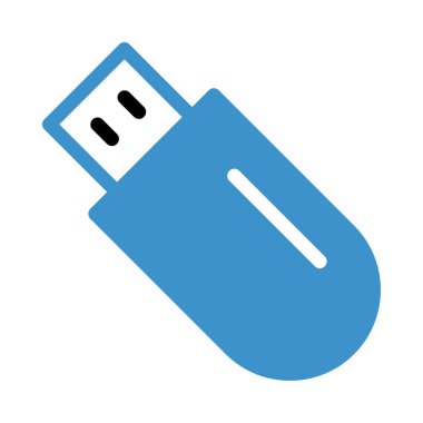 Usb sürücü düz simgesi beyaz arka plan, vektör, illüstrasyon izole