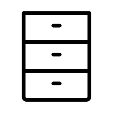 çekmeceler düz simgesi beyaz arka plan, vektör, illüstrasyon izole