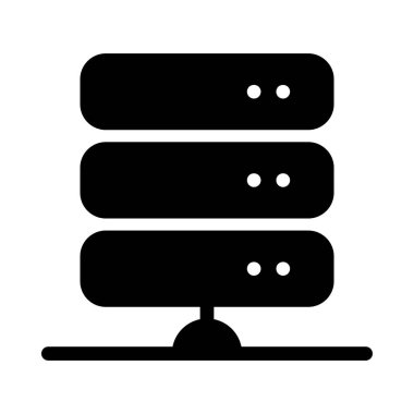 veritabanı depolama düz simgesi beyaz arka plan, vektör, illüstrasyon izole