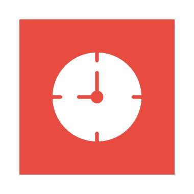 Beyaz arka plan, vektör, illüstrasyon izole saat düz simgesi