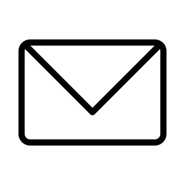 İleti düz simgesi beyaz arka plan, vektör, illüstrasyon izole