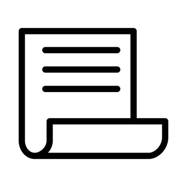 Kağıt sayfa düz simgesi beyaz arka plan, vektör, illüstrasyon izole