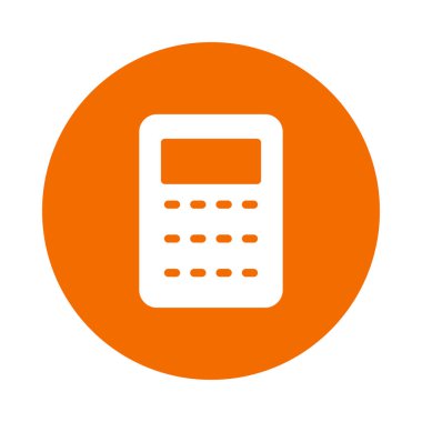 hesap makinesi düz simgesi beyaz arka plan, vektör, illüstrasyon izole