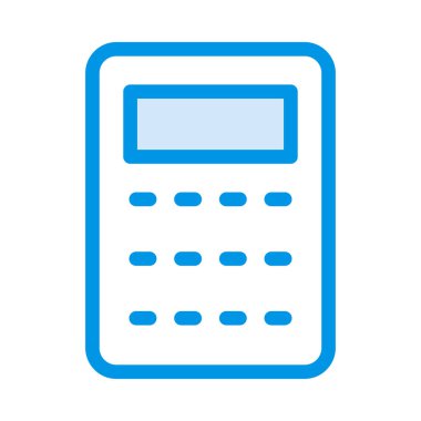 hesap makinesi düz simgesi beyaz arka plan, vektör, illüstrasyon izole