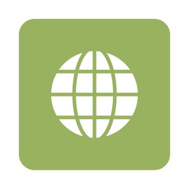 Genel tarayıcı düz simgesi beyaz arka plan, vektör, illüstrasyon izole