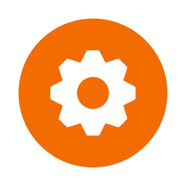 düz simgesi izole beyaz arka plan, vektör, illüstrasyon, ayarı kavramı üzerinde dişli 