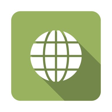 Genel tarayıcı düz simgesi beyaz arka plan, vektör, illüstrasyon izole