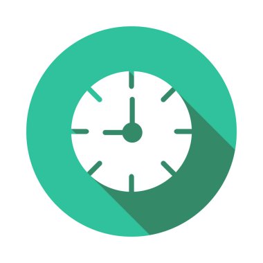 Beyaz arka plan, vektör, illüstrasyon izole saat düz simgesi