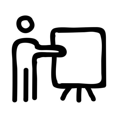 sunu kurulu düz simgesi beyaz arka plan, vektör, illüstrasyon izole ile çalışan