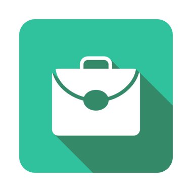 Evrak Çantası'nı düz simgesi beyaz arka plan, vektör, illüstrasyon izole