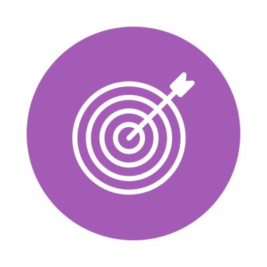 hedef düz simgesi beyaz arka plan, vektör, illüstrasyon izole