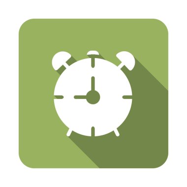 çalar saat düz simgesi beyaz arka plan, vektör, illüstrasyon izole