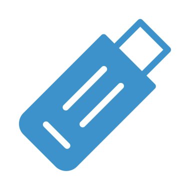 Usb sürücü düz simgesi beyaz arka plan, vektör, illüstrasyon izole