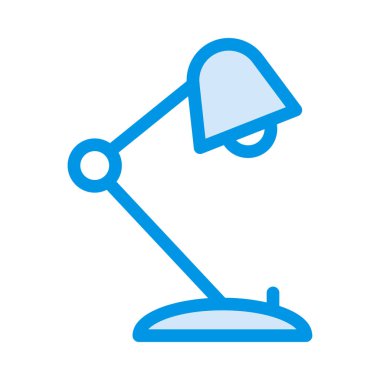 Masa lambası düz simgesi beyaz arka plan, vektör, illüstrasyon izole