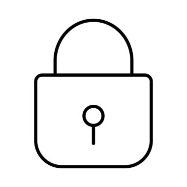 kilit düz simgesi beyaz arka plan, vektör, illüstrasyon, özel izole koruma kavramı 