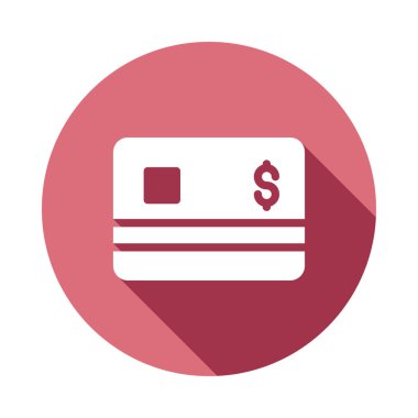 kredi kartı düz simgesi beyaz arka plan, vektör, illüstrasyon izole