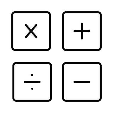 hesap makinesi düz simgesi beyaz arka plan, vektör, illüstrasyon izole