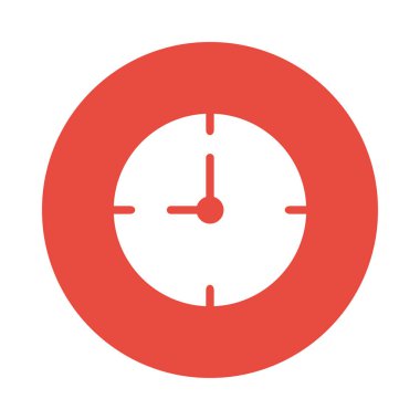 Beyaz arka plan, vektör, illüstrasyon izole saat düz simgesi