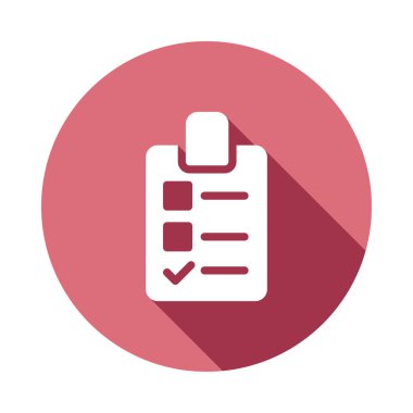 Proje denetim listesi düz simgesi beyaz arka plan, vektör, illüstrasyon izole Pano