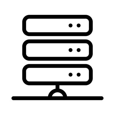 veritabanı depolama düz simgesi beyaz arka plan, vektör, illüstrasyon izole