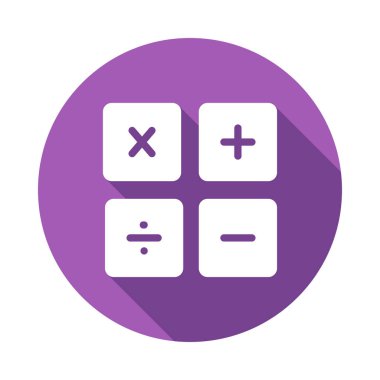 hesap makinesi düz simgesi beyaz arka plan, vektör, illüstrasyon izole