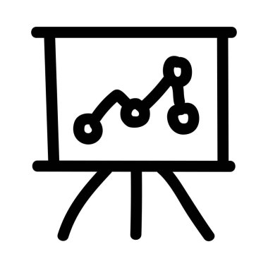 Analitik Sunum kurulu düz simgesi beyaz arka plan, vektör, illüstrasyon izole