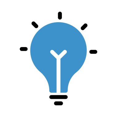 ampul düz simgesi izole beyaz arka plan, vektör, illüstrasyon, fikir kavramı 