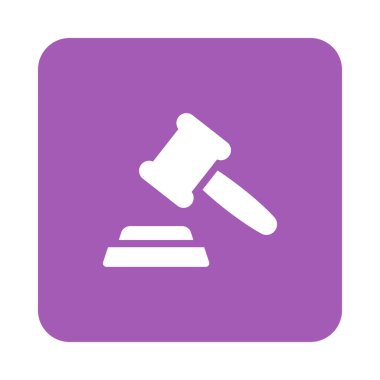 Açık artırma çekiç düz simgesi beyaz arka plan, vektör, illüstrasyon izole