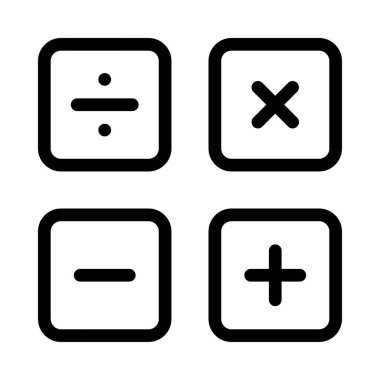 hesap makinesi düz simgesi beyaz arka plan, vektör, illüstrasyon izole