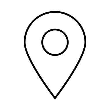 harita PIN düz simgesi beyaz arka plan, vektör, illüstrasyon izole