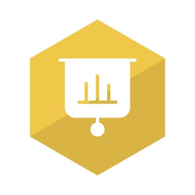 Analitik Sunum kurulu düz simgesi beyaz arka plan, vektör, illüstrasyon izole