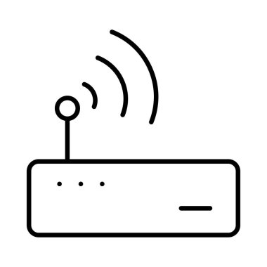 Kablosuz modem düz simgesi beyaz arka plan, vektör, illüstrasyon izole