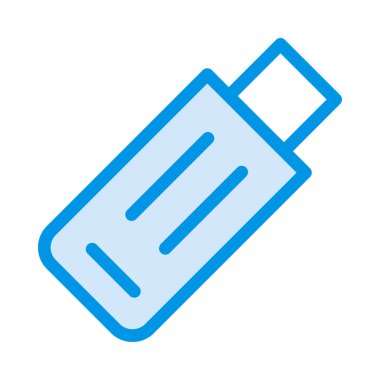 Usb sürücü düz simgesi beyaz arka plan, vektör, illüstrasyon izole