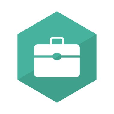 Evrak Çantası'nı düz simgesi beyaz arka plan, vektör, illüstrasyon izole