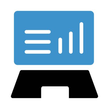 Beyaz arka plan, vektör, illüstrasyon izole istatistikleri grafik düz simgesi ile dizüstü bilgisayar