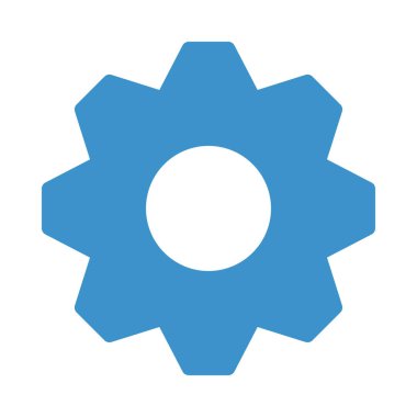 düz simgesi izole beyaz arka plan, vektör, illüstrasyon, ayarı kavramı üzerinde dişli 