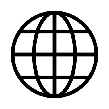 Genel tarayıcı düz simgesi beyaz arka plan, vektör, illüstrasyon izole