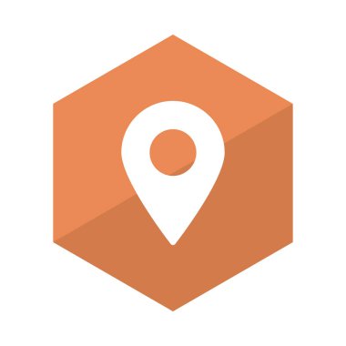 harita PIN düz simgesi beyaz arka plan, vektör, illüstrasyon izole