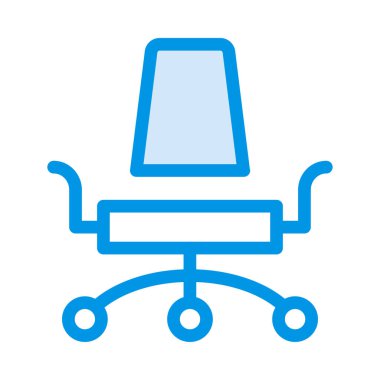 ofis sandalye düz simgesi beyaz arka plan, vektör, illüstrasyon izole