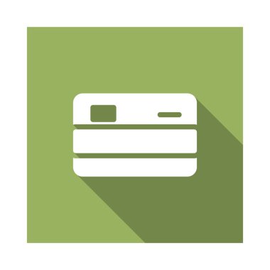 kredi kartı düz simgesi beyaz arka plan, vektör, illüstrasyon izole